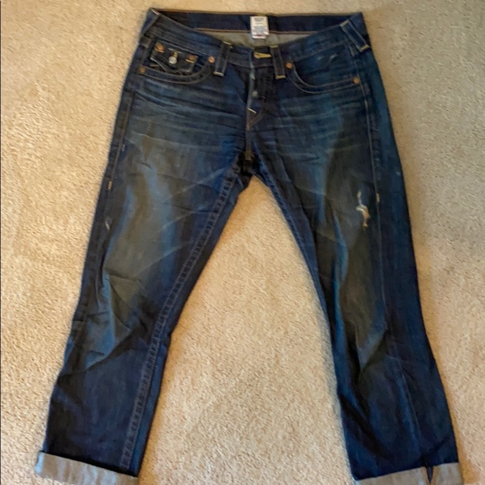 Button fly boyfriend jeans